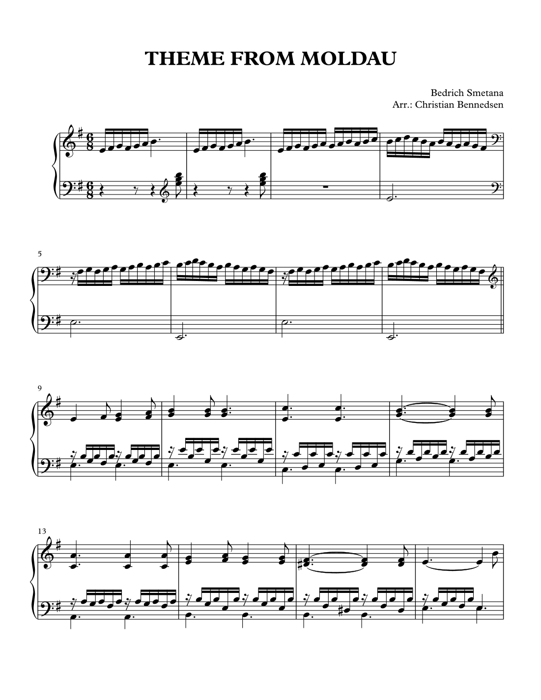 Theme from Moldau (arr. Christian Bennedsen)