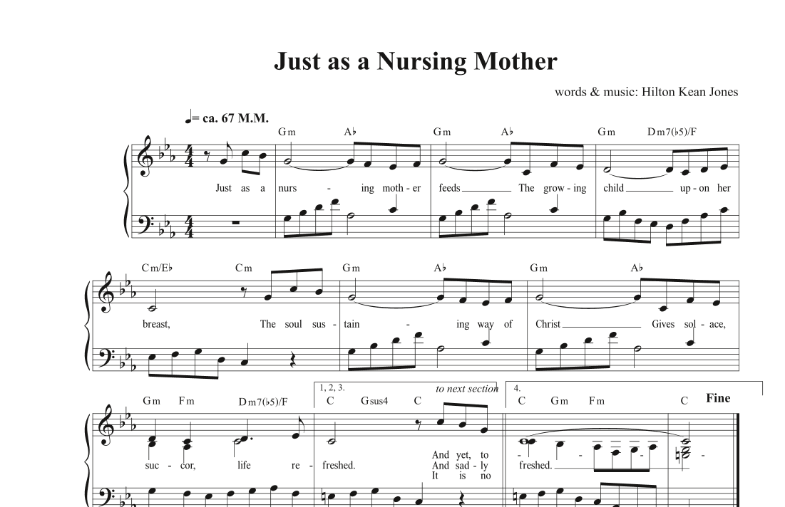 Just as a Nursing Mother (COMPASSION) -- hymn