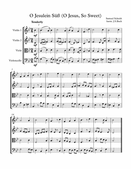 O Jesus, so sweet / O Jesulein süß - easy string quartet (arr. Nicholas Palmer)