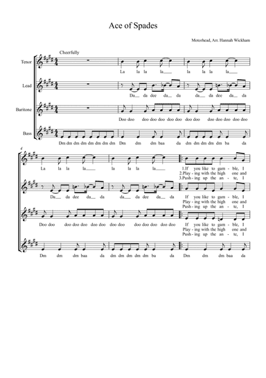 Ace Of Spades (arr. Hannah Wickham)