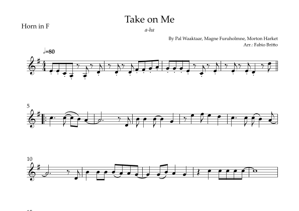 Take On Me (arr. Fabio Britto)