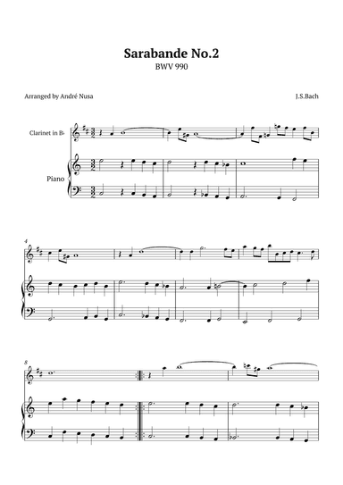Sarabande No.2 BWV 990 (arr. André Nusa)