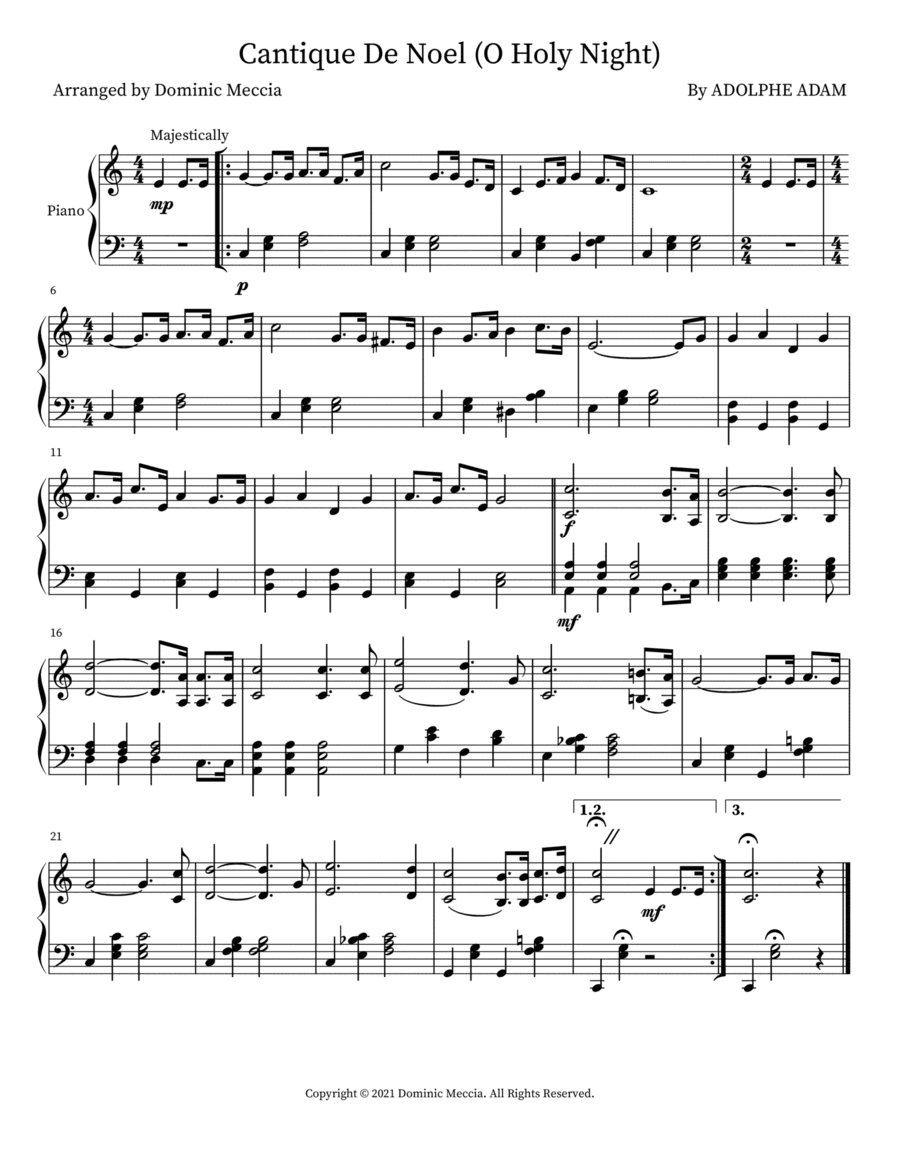 O Holy Night (Cantique De Noel) (arr. Dominic Meccia)