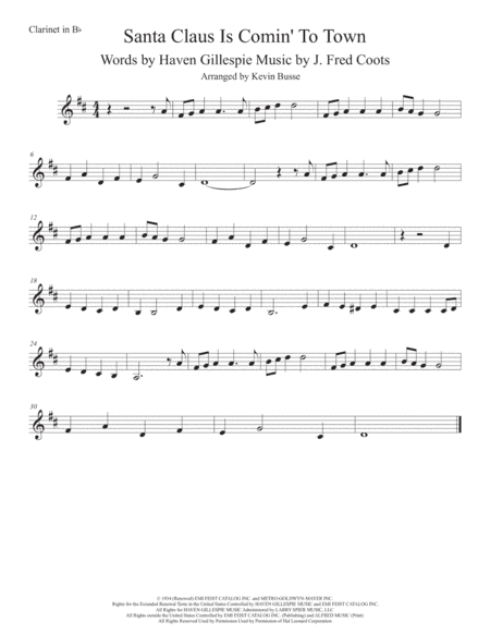 Santa Claus Is Comin' To Town (arr. Kevin Busse)