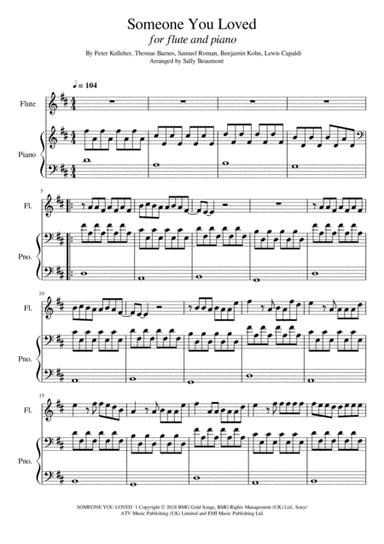 Someone You Loved (arr. Sally Beaumont)