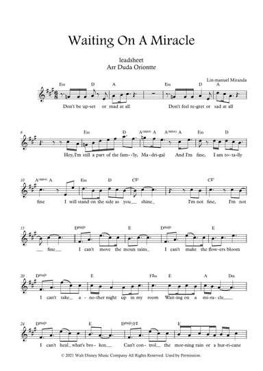 Waiting On A Miracle (arr. Duda Oriontte)