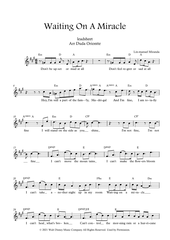 Waiting On A Miracle (arr. Duda Oriontte)
