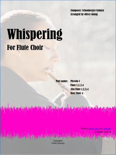 Whispering for Flute Choir (arr. Oliver König)