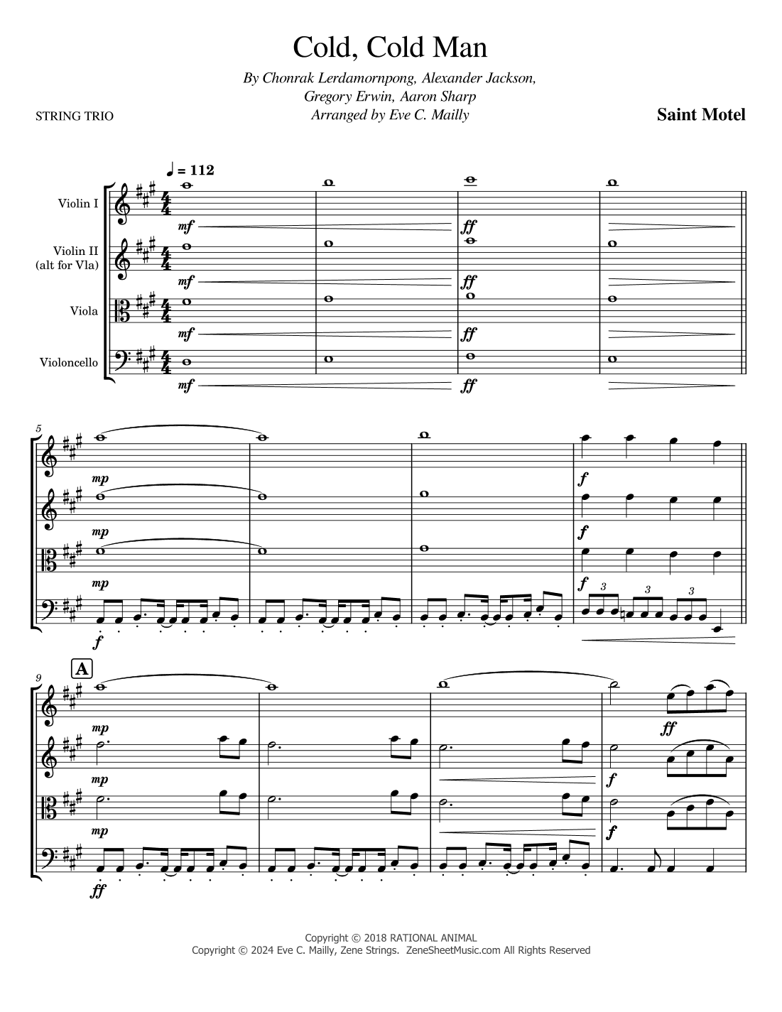 Cold Cold Man (arr. Eve C. Mailly - Zene Strings)
