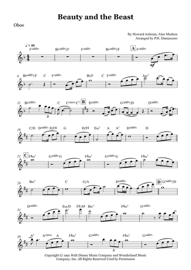 Beauty And The Beast (arr. P.H. Damasceno)
