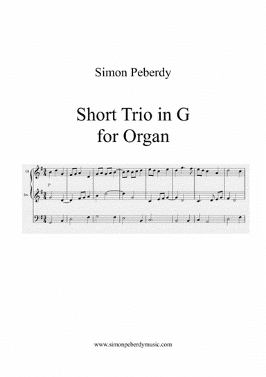 Organ Short Trio in G for organ by Simon Peberdy