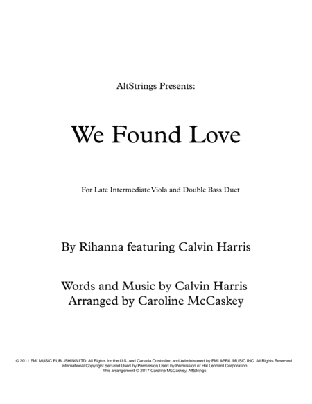 We Found Love (arr. Caroline McCaskey)