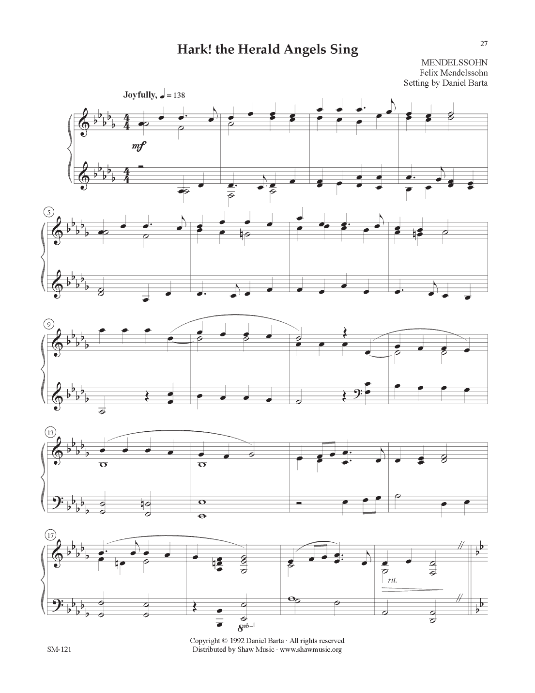 Hark! the Herald Angels Sing (arr. Daniel Barta)