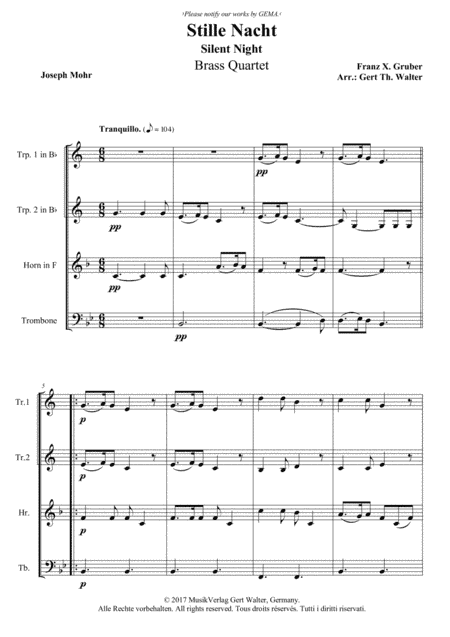 Silent Night (arr. Gert Th. Walter)