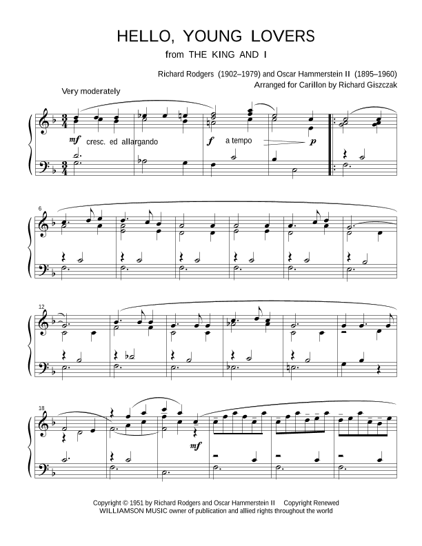 Hello, Young Lovers (arr. Richard Giszczak)