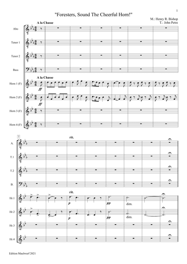Foresters, Sound The Cheerful Horn (arr. Edition Maulwurf)