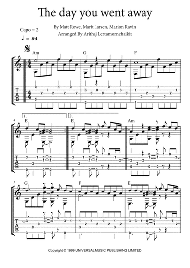 The Day You Went Away (arr. Arithaj Lertamornchaikit)