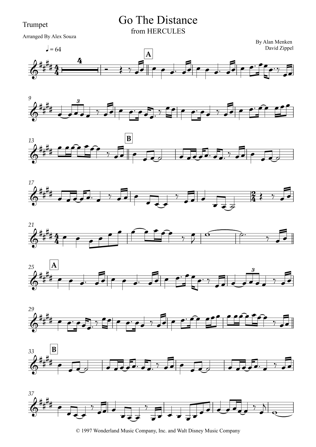 Go The Distance (arr. Alex Souza)