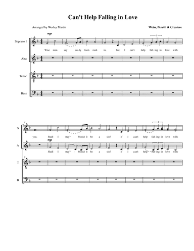 Can't Help Falling In Love (arr. WESLEY MARTIN)