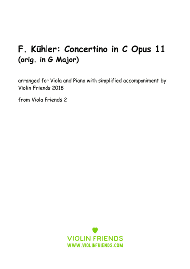 Küchler Concertino Op. 11 arr. for Viola and Piano (arr. Suomi Music)