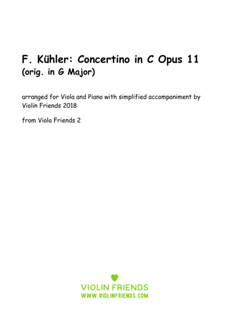Küchler Concertino Op. 11 arr. for Viola and Piano (arr. Suomi Music)