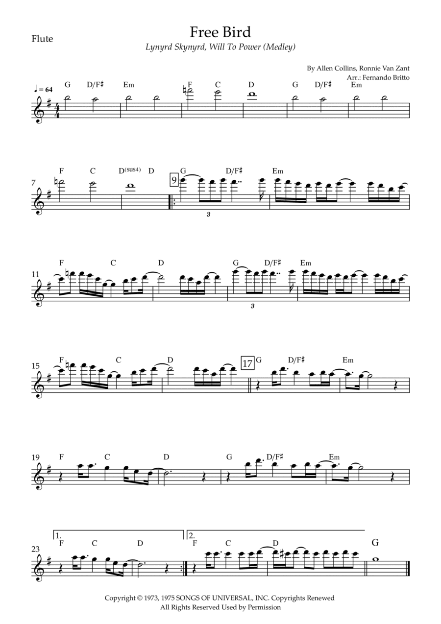 Free Bird (arr. Fernando Britto)