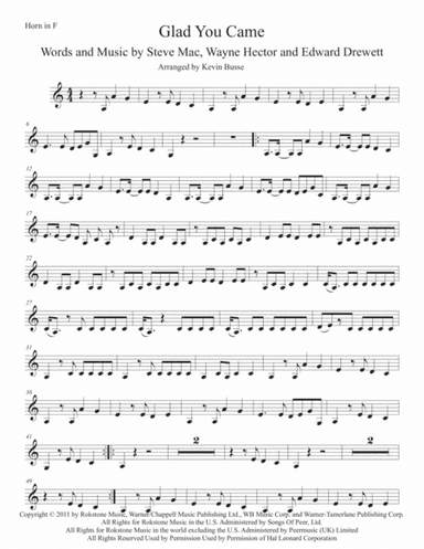 Glad You Came (arr. Kevin Busse)