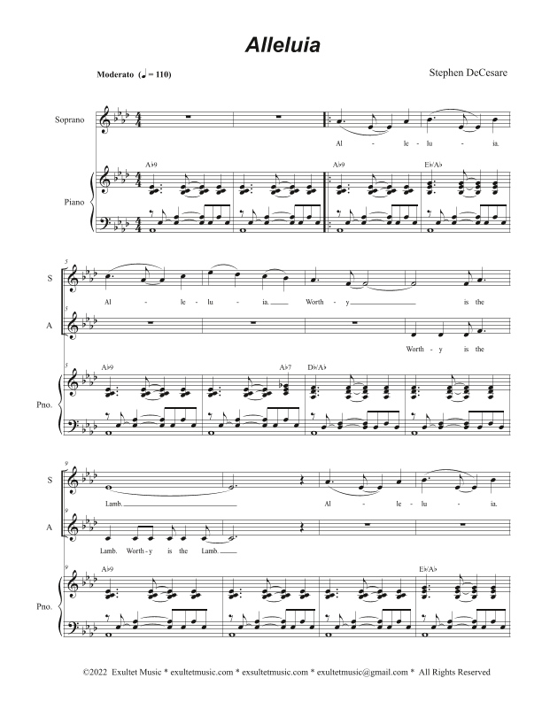 Alleluia (Mass of Peace and Justice) (2-part choir - (SA)
