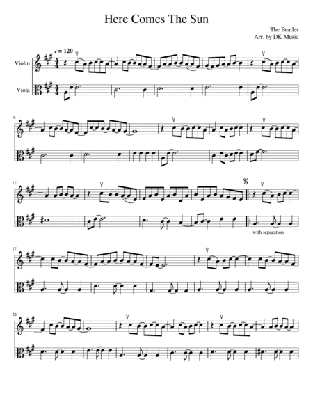 Here Comes The Sun (arr. DK Music)