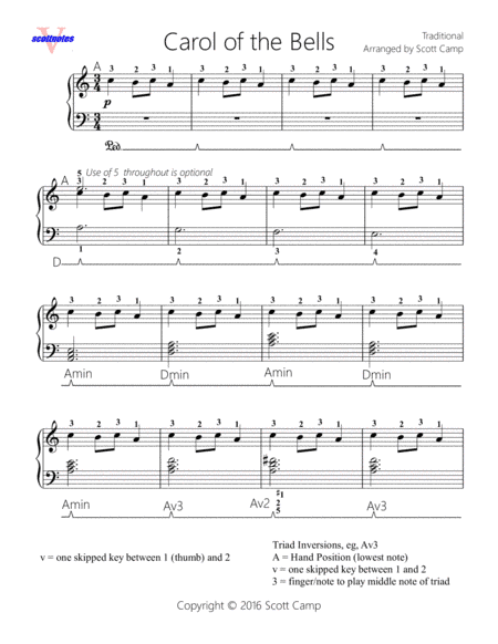 Carol of the Bells (3rd Year Piano Students) (arr. Scott Camp)
