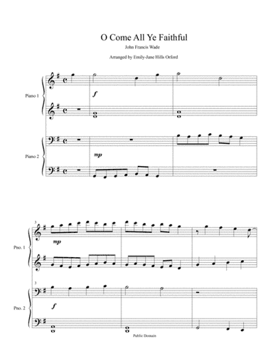 O Come All Ye Faithful Piano Duet (arr. Emily-Jane Hills Orford)
