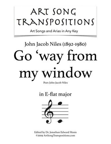 Go 'way From My Window (arr. ArtSongTranspositions.com)