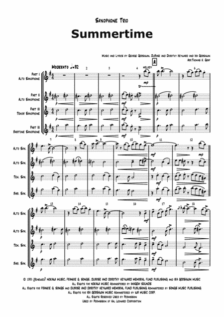 Summertime (arr. Thomas H. Graf)