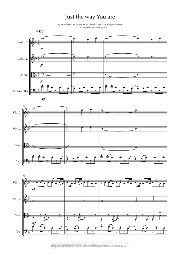 Just The Way You Are (arr. Matthew pyeon)
