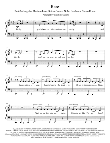 Rare (arr. Carolyn Medrano)