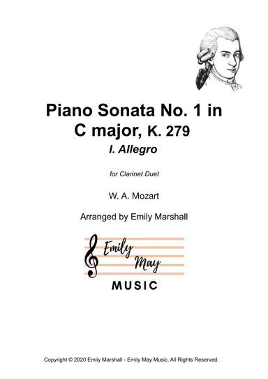 Piano Sonata No. 1 in C major, Movement 1: Allegro - Mozart (for Clarinet Duet) (arr. Emily Marshall)