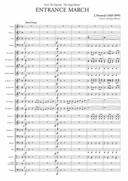 Entrance March from "The Gypsy Baron" for Concert Band (arr. Diego Marani)