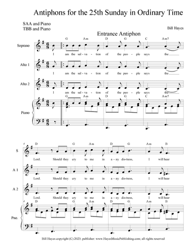 Antiphons for 25th Sunday in Ordinary Time