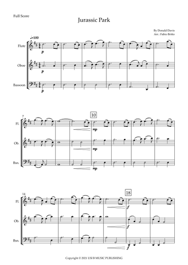 Jurassic Park Iii (arr. Fabio Britto)