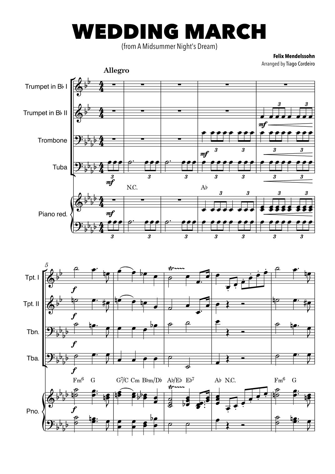 Wedding March (arr. Tiago Cordeiro)