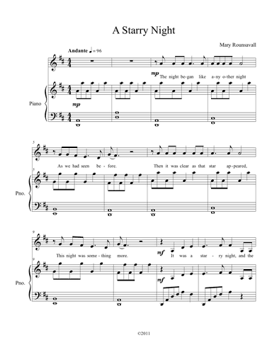 A Starry Night (Unison)