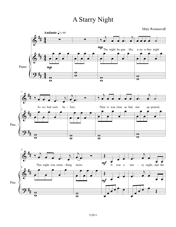 A Starry Night (Unison)