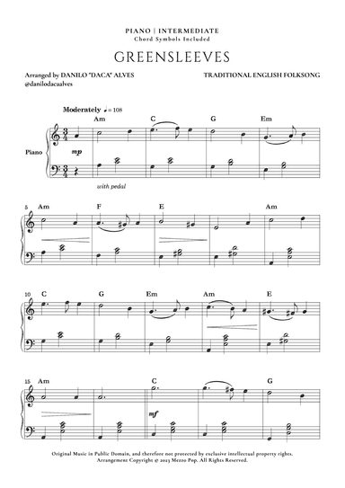 Greensleeves (arr. Danilo "Daca" Alves)