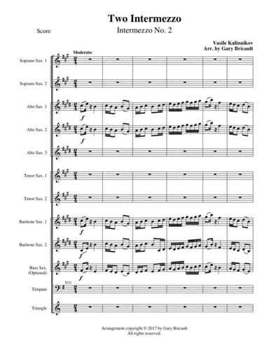 Intermezzo No. 2 from Two Intermezzo (arr. Gary Bricault)