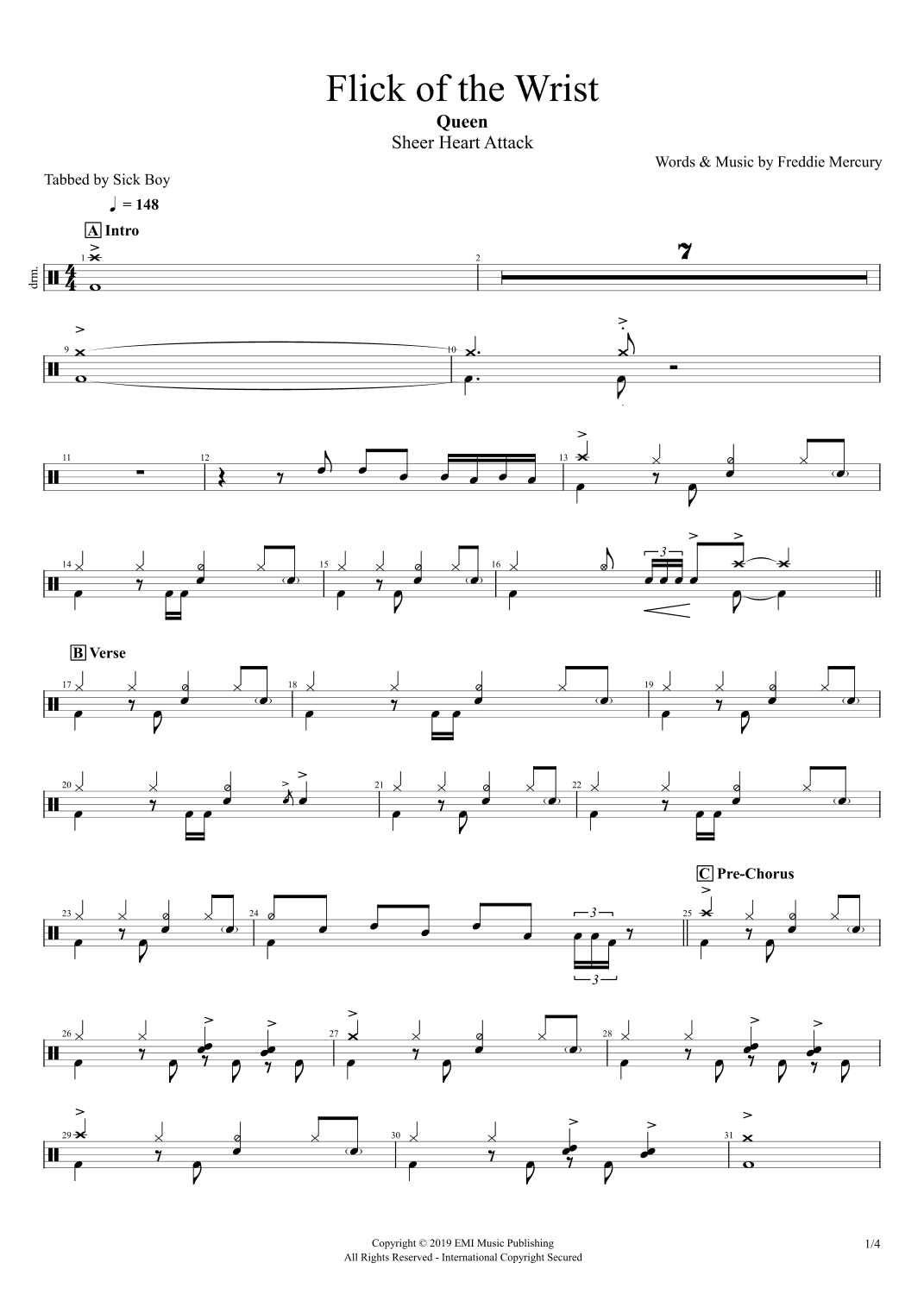Flick Of The Wrist (arr. Sick Boy)