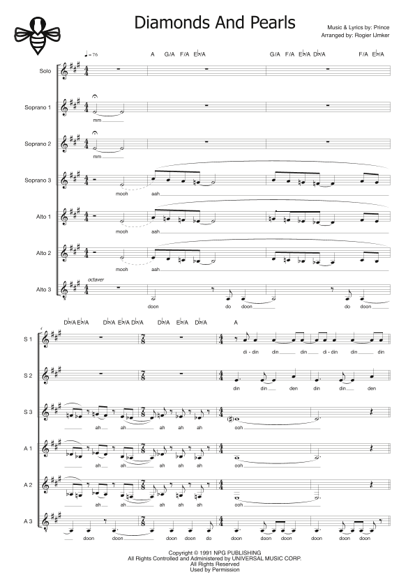 Diamonds And Pearls (arr. Rogier Ijmker)