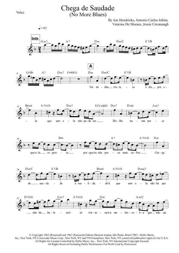 Chega De Saudade (no More Blues) (arr. Leo Silva)