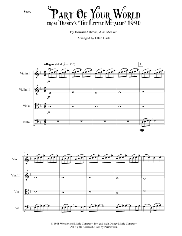 Part Of Your World (arr. Ellen Harle)
