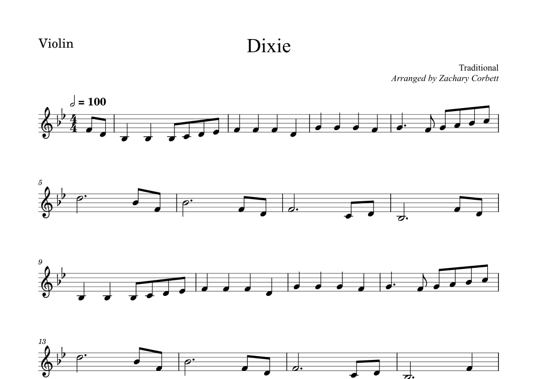 Dixie (arr. Zachary Corbett)