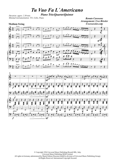 Tu Vuo Fa L'americano (arr. Uwe Roessler / Rössler / Rassler)